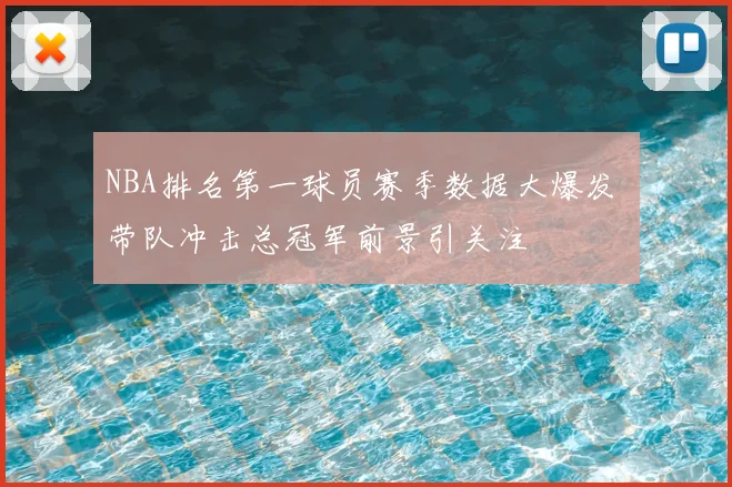 NBA排名第一球员赛季数据大爆发 带队冲击总冠军前景引关注